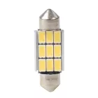 M-Tech, LB815W02B Szofita Izzó, Fehér 36mm, Canbus 12V C5W