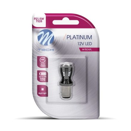 M-Tech, LB821R-01B Led Izzó P21/5W, Canbus 12V BAY15d