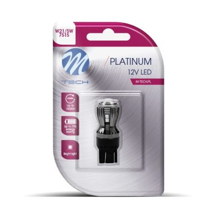 M-Tech, LB823R-01B, T20 Led Izzó, Piros, Canbus 12V W21/5W