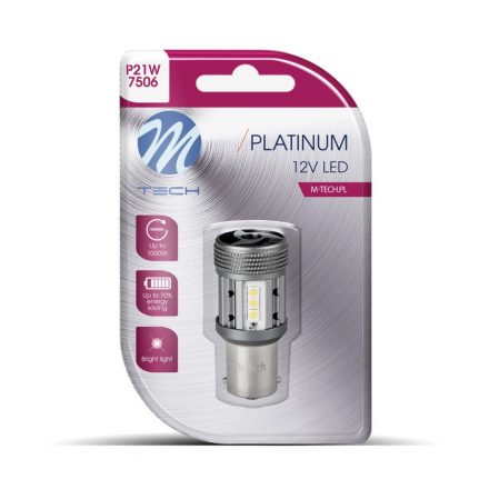 M-Tech, LB851W-01B, P21W Led Izzó, Fehér, Canbus