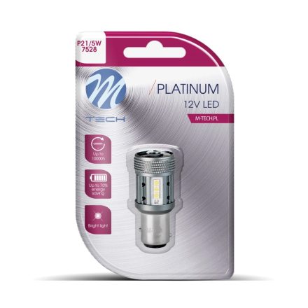 M-Tech, LB853W01B, P21/5W Led Izzó, Fehér, Canbus
