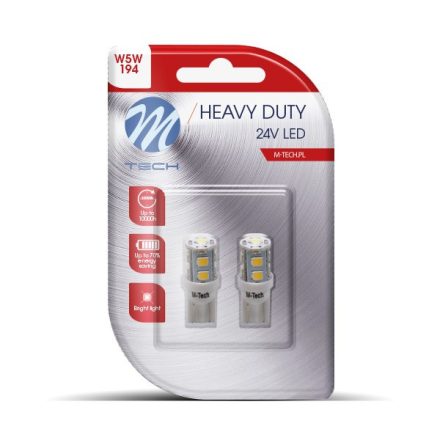 M-Tech, W5W Led, Fehér, 24V