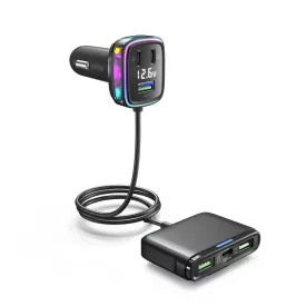   GC05 6 portos USB és USB C Autós Szivargyújtós feszültségmérővel 12/24V 115W