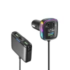 GC05 6 portos USB és USB C Autós Szivargyújtós feszültségmérővel 12/24V 115W