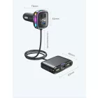 GC05 6 portos USB és USB C Autós Szivargyújtós feszültségmérővel 12/24V 115W