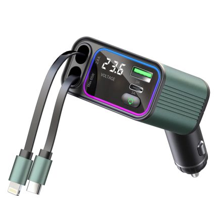 GC08 65 W USB Type C 4 az 1-ben Visszahúzható Töltőadapter 35 W Visszahúzható Kábelekkel FM Rádió