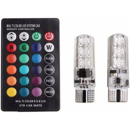 Homasita, T10 Led, RGB + Távírányító