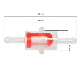   Gázolajszűrő műanyag betétes 81 x 22 mm - O 8 mm - kézi pumpa elé