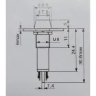 12 V-os XD8-1 8mm-es vízálló, Fém jelzőlámpa, Zöld